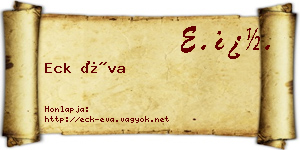 Eck Éva névjegykártya